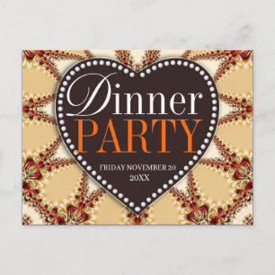 Cartes d'invitation pour dîner de fête décor organ