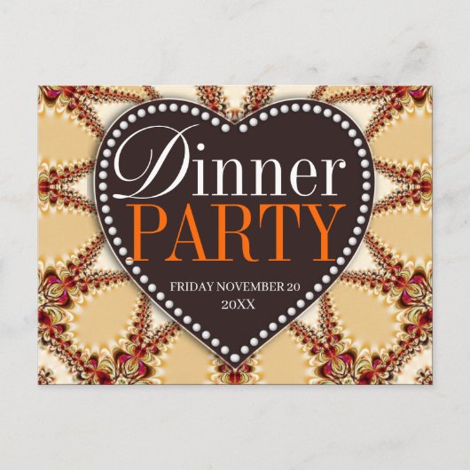 Cartes d'invitation pour dîner de fête décor organ (Devant)