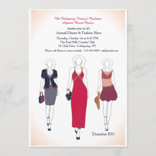 Cartes d'invitation pour dîner et défilé de mode