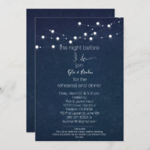 Cartes d'invitation pour dîner/ fête de répétition