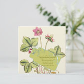 Cartes d'invitation pour dîner Fleur sauvage verte (Debout devant)
