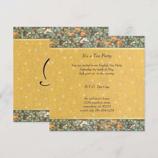 Cartes d'invitation pour dîner sur le thème de la (Devant / Derrière)