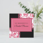 Cartes d'invitation pour douches nuptiales roses e (Debout devant)