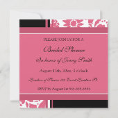 Cartes d'invitation pour douches nuptiales roses e (Dos)