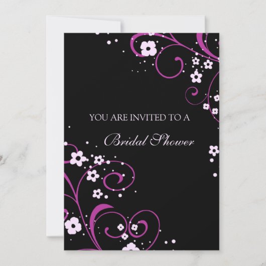 Cartes d'invitation pour douches nuptiales roses e (Devant)