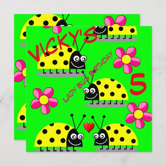 cartes d'invitation pour enfants (Devant / Derrière)