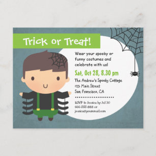 Cartes d'invitation pour enfants garçon araignée m