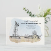 Cartes d'invitation pour fête à la ferme (Debout devant)