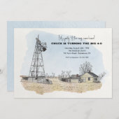 Cartes d'invitation pour fête à la ferme (Devant / Derrière)