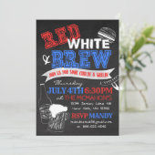 Cartes d'invitation pour fête au tableau Red White (Debout devant)