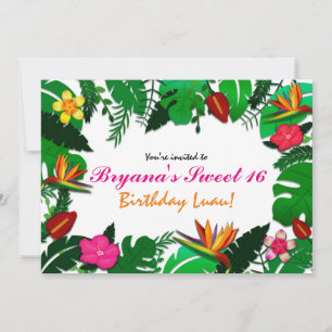 Cartes d'invitation pour fête avec feuilles et fle