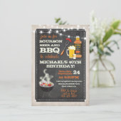 Cartes d'invitation pour fête Bourbon Bière & BBQ (Debout devant)