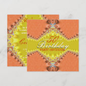 Cartes d'invitation pour fête d'anniversaire 50 an (Devant / Derrière)