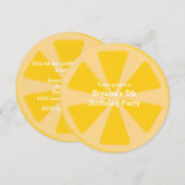 Cartes d'invitation pour fête d'anniversaire à la  (Devant / Derrière)