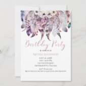 Cartes d'invitation pour fête d'anniversaire à plu (Devant)