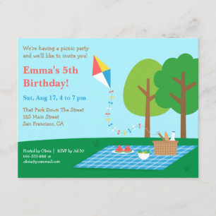 Cartes d'invitation pour fête d'anniversaire au pa