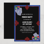 Cartes d'invitation pour fête d'anniversaire au po (Devant / Derrière)