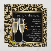 Cartes d'invitation pour fête d'anniversaire au th (Devant / Derrière)