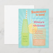 Cartes d'invitation pour fête d'anniversaire avec (Devant / Derrière)