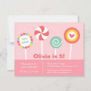 Cartes d'invitation pour fête d'anniversaire avec