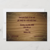 Cartes d'invitation pour fête d'anniversaire avec  (Dos)