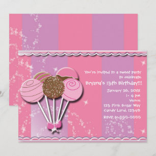 Cartes d'invitation pour fête d'anniversaire avec