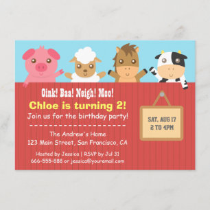 Cartes d'invitation pour fête d'anniversaire avec