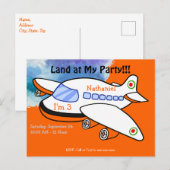 Cartes d'invitation pour fête d'anniversaire avec (Devant / Derrière)