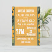 Cartes d'invitation pour fête d'anniversaire camou (Debout devant)