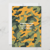 Cartes d'invitation pour fête d'anniversaire camou (Dos)