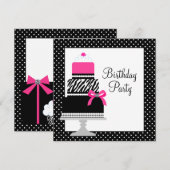 Cartes d'invitation pour fête d'anniversaire Cupca (Devant / Derrière)
