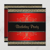 Cartes d'invitation pour fête d'anniversaire de fe (Devant / Derrière)