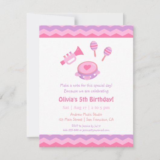 Cartes d'invitation pour fête d'anniversaire de fi (Devant)