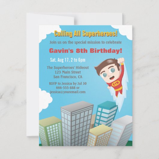 Cartes d'invitation pour fête d'anniversaire de ga (Devant)