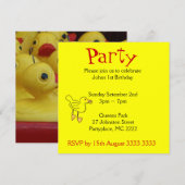 Cartes d'invitation pour fête d'anniversaire de pe (Devant / Derrière)