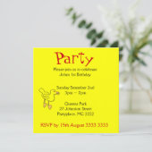 Cartes d'invitation pour fête d'anniversaire de pe (Debout devant)