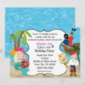 Cartes d'invitation pour fête d'anniversaire de si (Devant / Derrière)