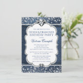 Cartes d'invitation pour fête d'anniversaire Denim (Debout devant)