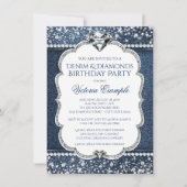 Cartes d'invitation pour fête d'anniversaire Denim (Devant)