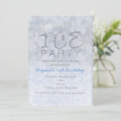 Cartes d'invitation pour fête d'anniversaire hiver (Debout devant)