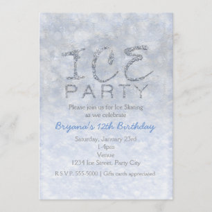 Cartes d'invitation pour fête d'anniversaire hiver