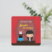 Cartes d'invitation pour fête d'anniversaire Magie (Debout devant)