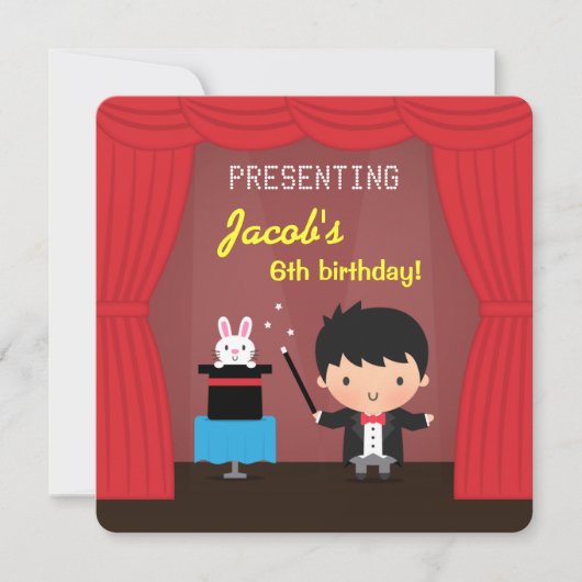 Cartes d'invitation pour fête d'anniversaire Magie (Devant)