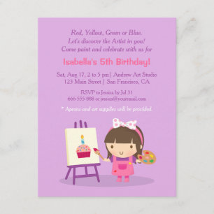 Cartes d'invitation pour fête d'anniversaire sur l