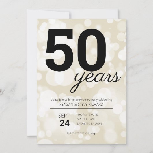 Cartes d'invitation pour fête de 50 ans de Champag (Devant)