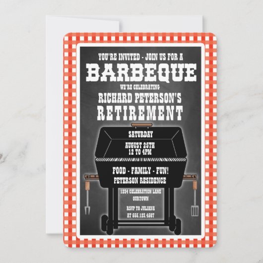 Cartes d'invitation pour fête de barbeque (Devant)