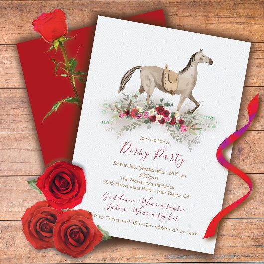 Cartes d'invitation pour fête de derby de chevaux 
