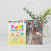 Cartes d'invitation pour Fête de Filles au Piscine (Debout devant)