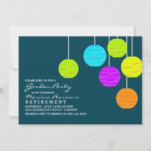 Cartes d'invitation pour fête de jardin aux lanter