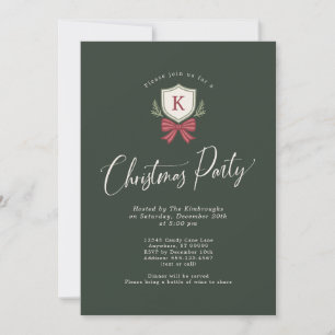 Cartes d'invitation pour fête de Noël à nœud papil
